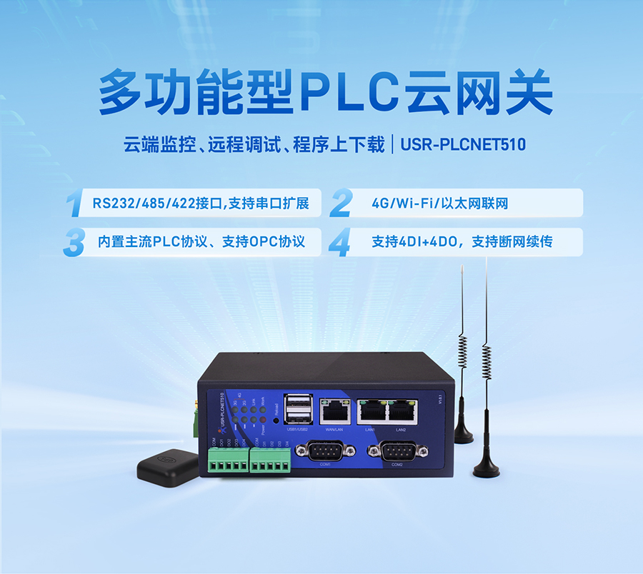 PLC云網(wǎng)關支持RS485/232/422轉(zhuǎn)以太網(wǎng)_wifi_4G網(wǎng)絡聯(lián)網(wǎng)